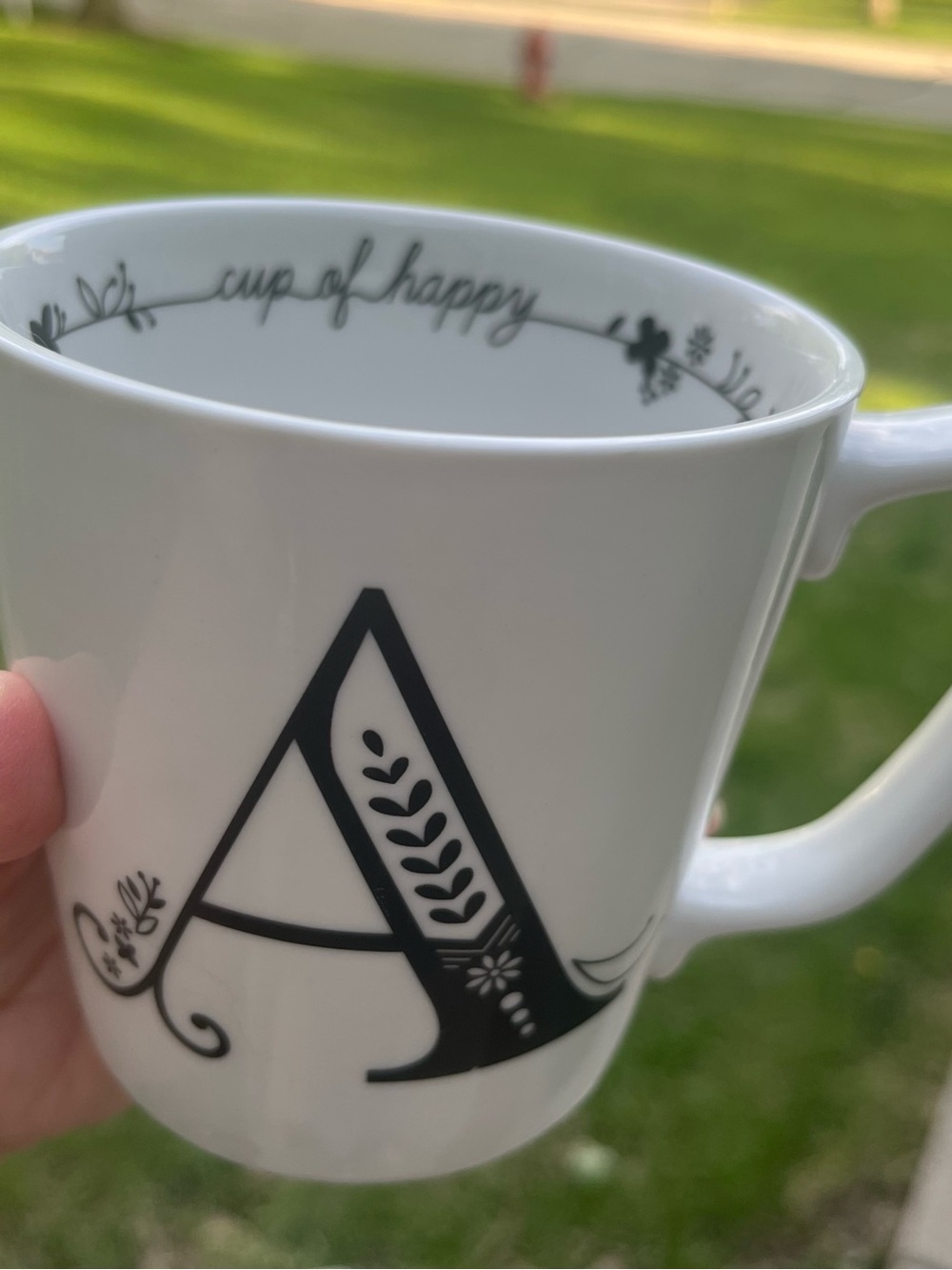 A' Monogram Mug -  Nordstrom
 at Home Cup of Happy 4” tall 4” width